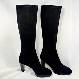 Fratelli Rosetti Black Bodycon/Tight Knee High / Mid Rise Boots in Size 37